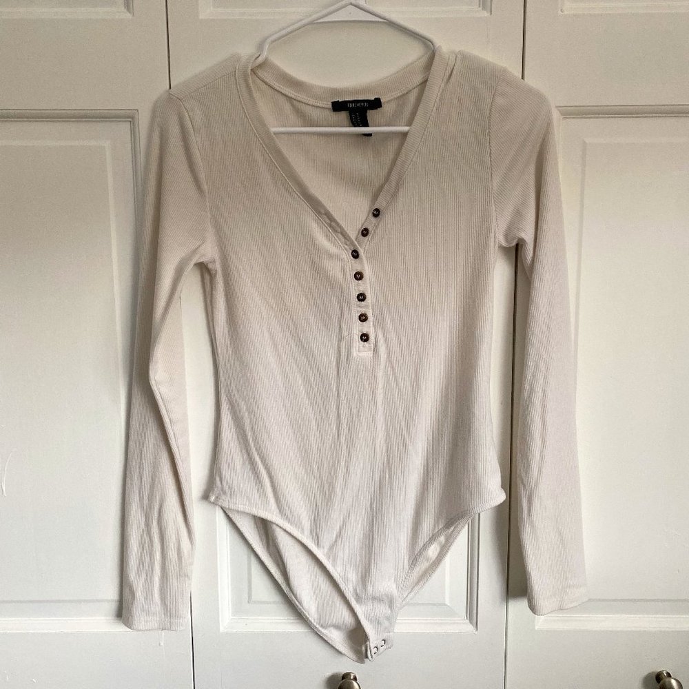 Forever 21 Ribbed Henley Body Suit